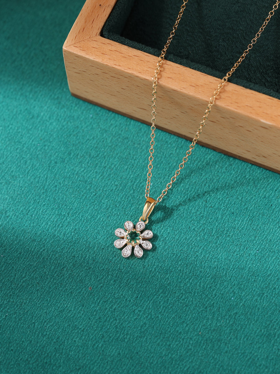 Natural Emerald Marigold Pendant