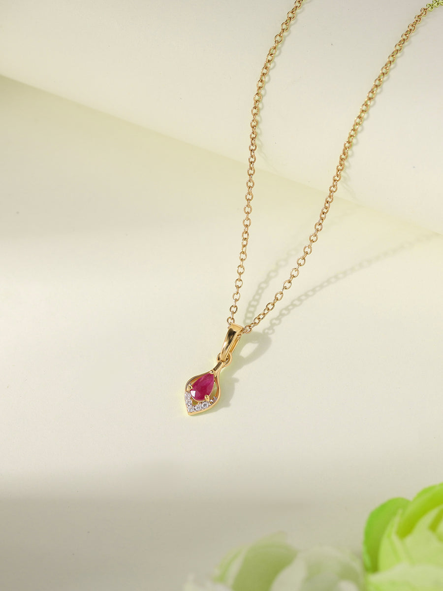 Eternity Drop Natural Ruby Pendant