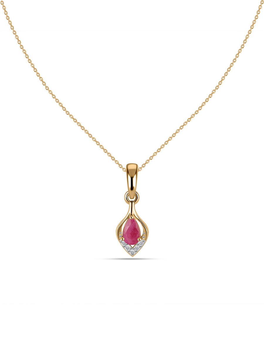 Eternity Drop Natural Ruby Pendant