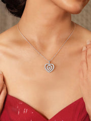 Elegant Heart Halo Diamond Necklace