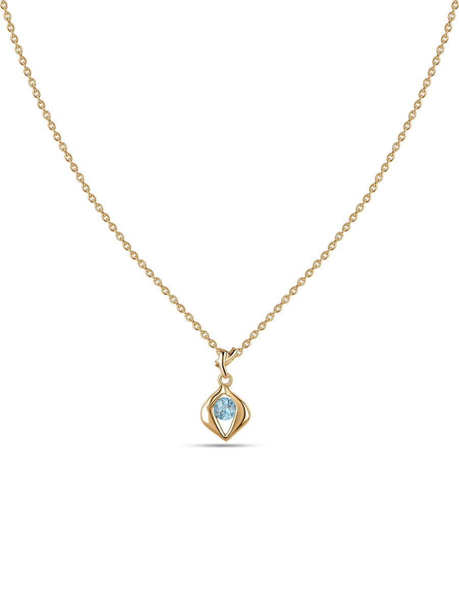 Natural Swiss Blue Topaz Necklace