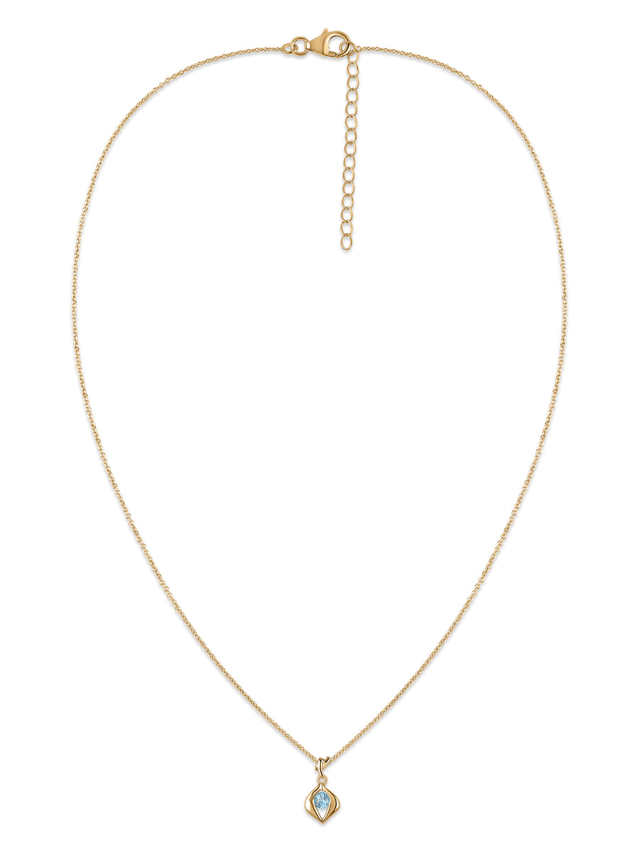 Natural Swiss Blue Topaz Necklace