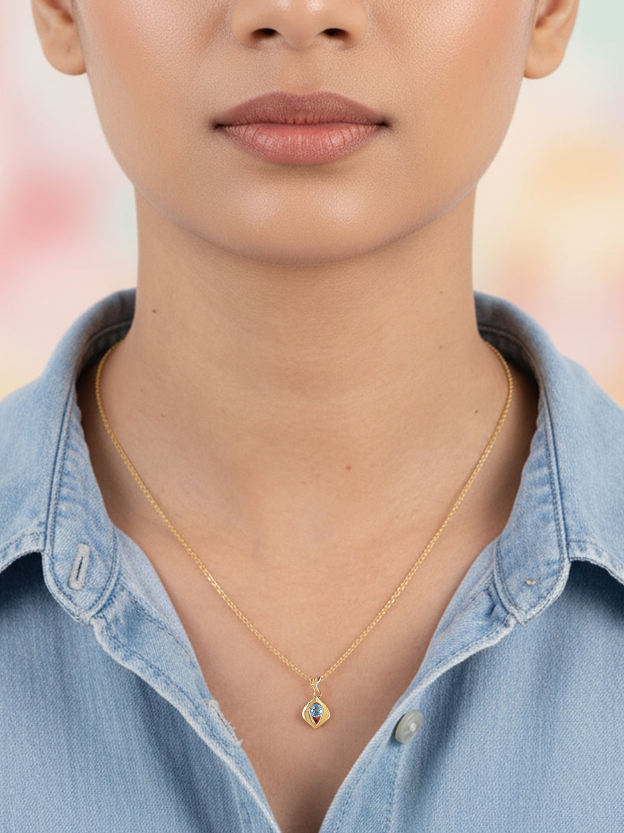 Natural Swiss Blue Topaz Necklace