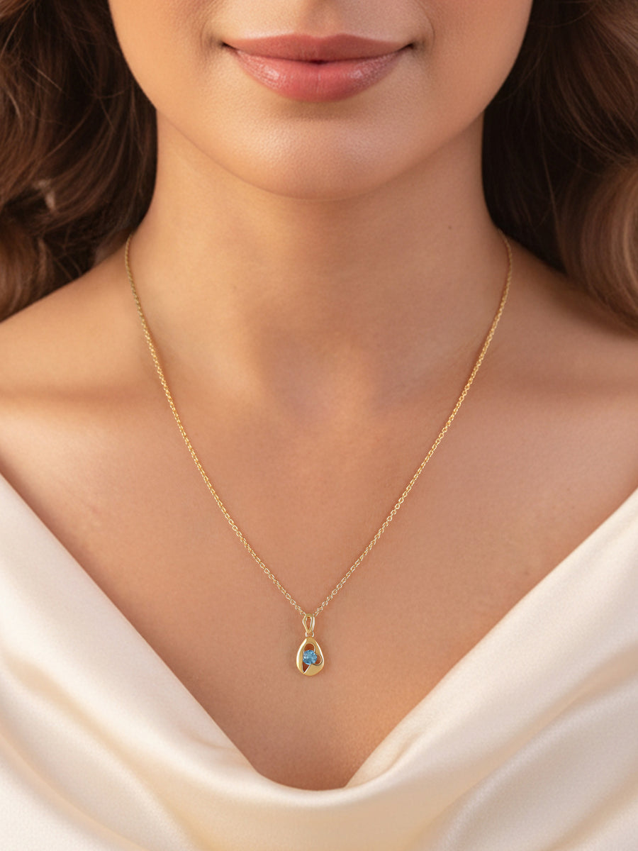 Natural Swiss Blue Beauty Pendant