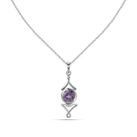 Natural Amethyst Necklace in Silver