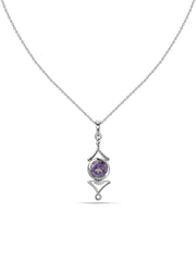 Natural Amethyst Necklace in Silver