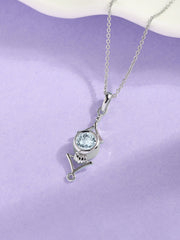 Regal Blue Aquamarine Necklace in Silver