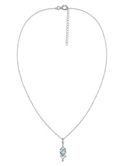 Regal Blue Aquamarine Necklace in Silver