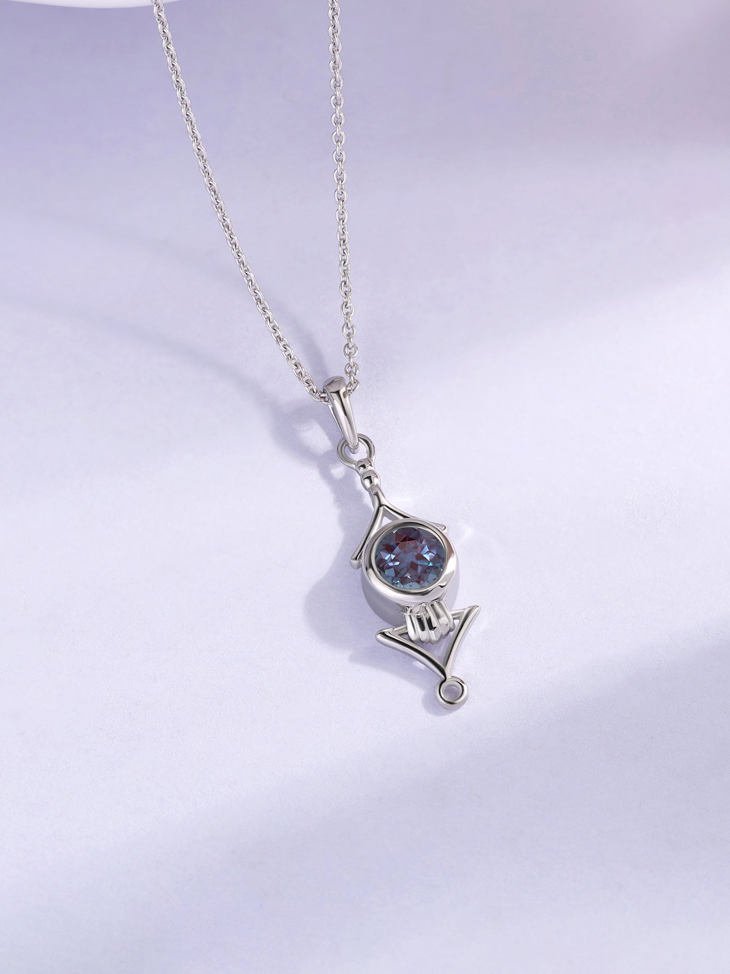 Regal Alexandrite Necklace in Silver