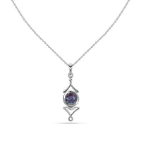 Regal Alexandrite CZ Necklace in Silver