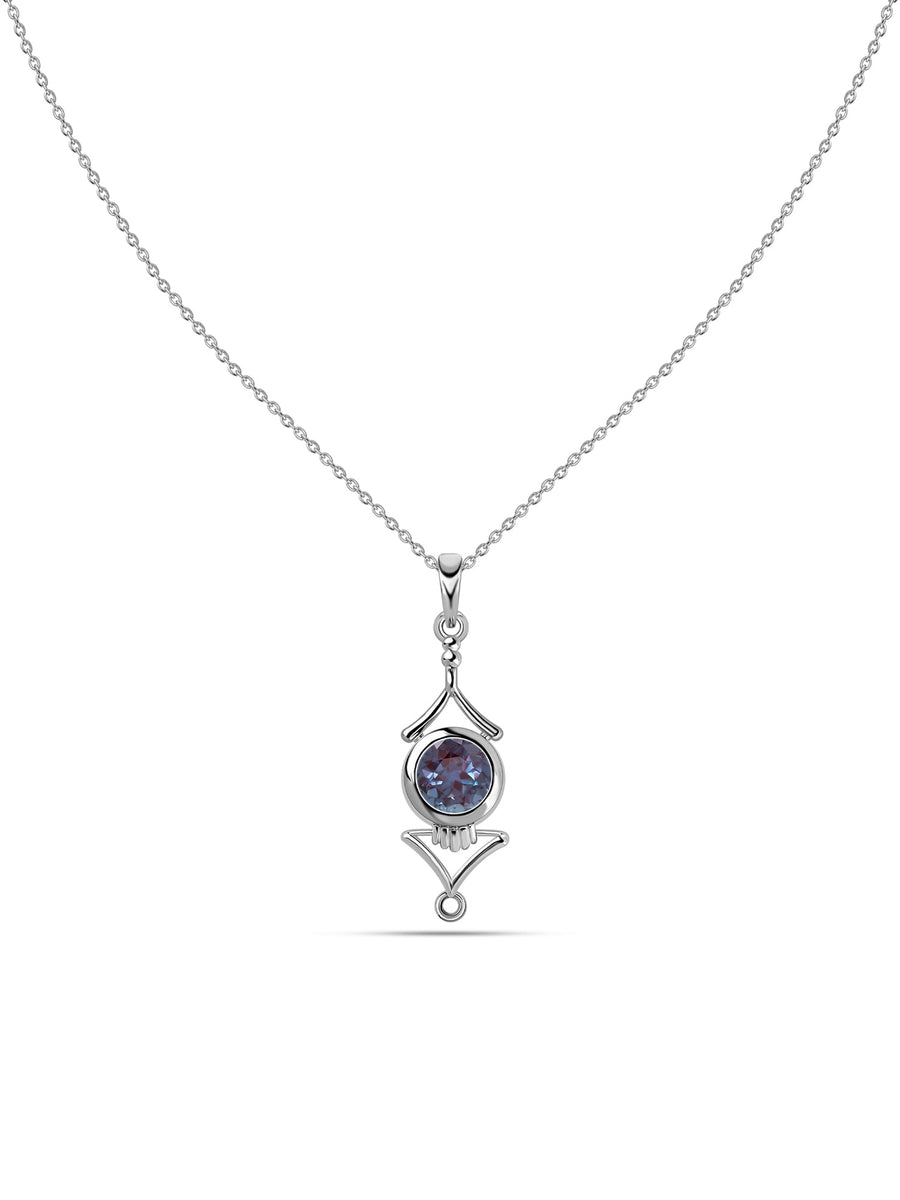 Regal Alexandrite Necklace in Silver
