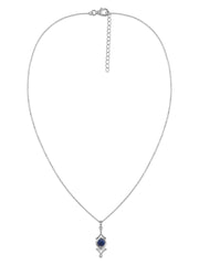 Regal Blue Sapphire Necklace in Silver