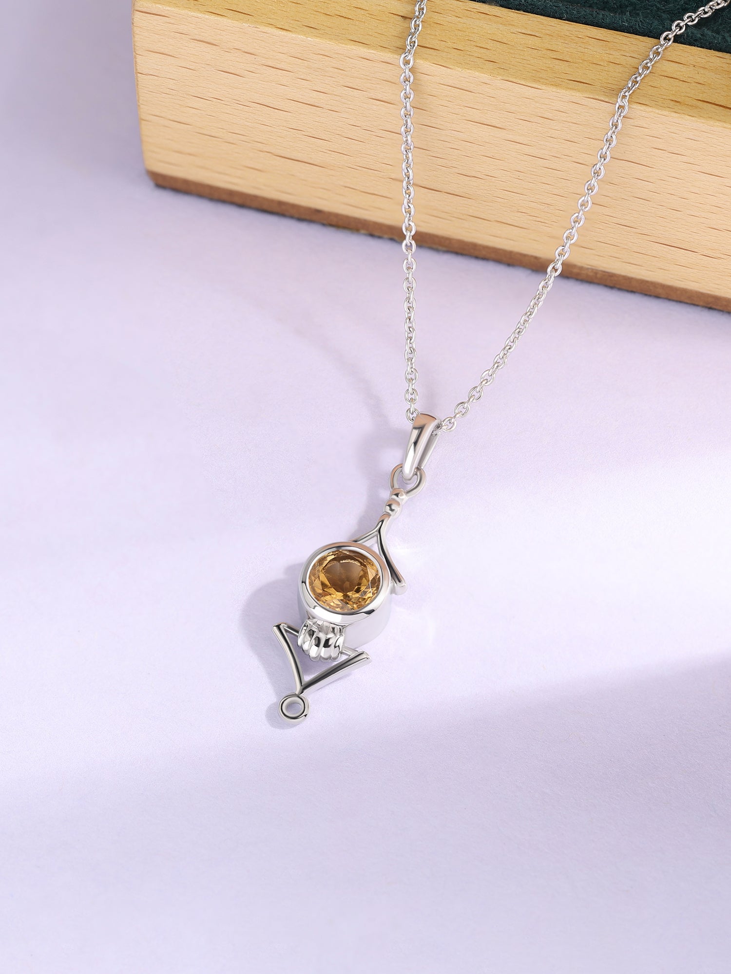 Regal Citrine Necklace in Silver