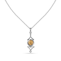 Regal Natural Citrine Necklace in Silver