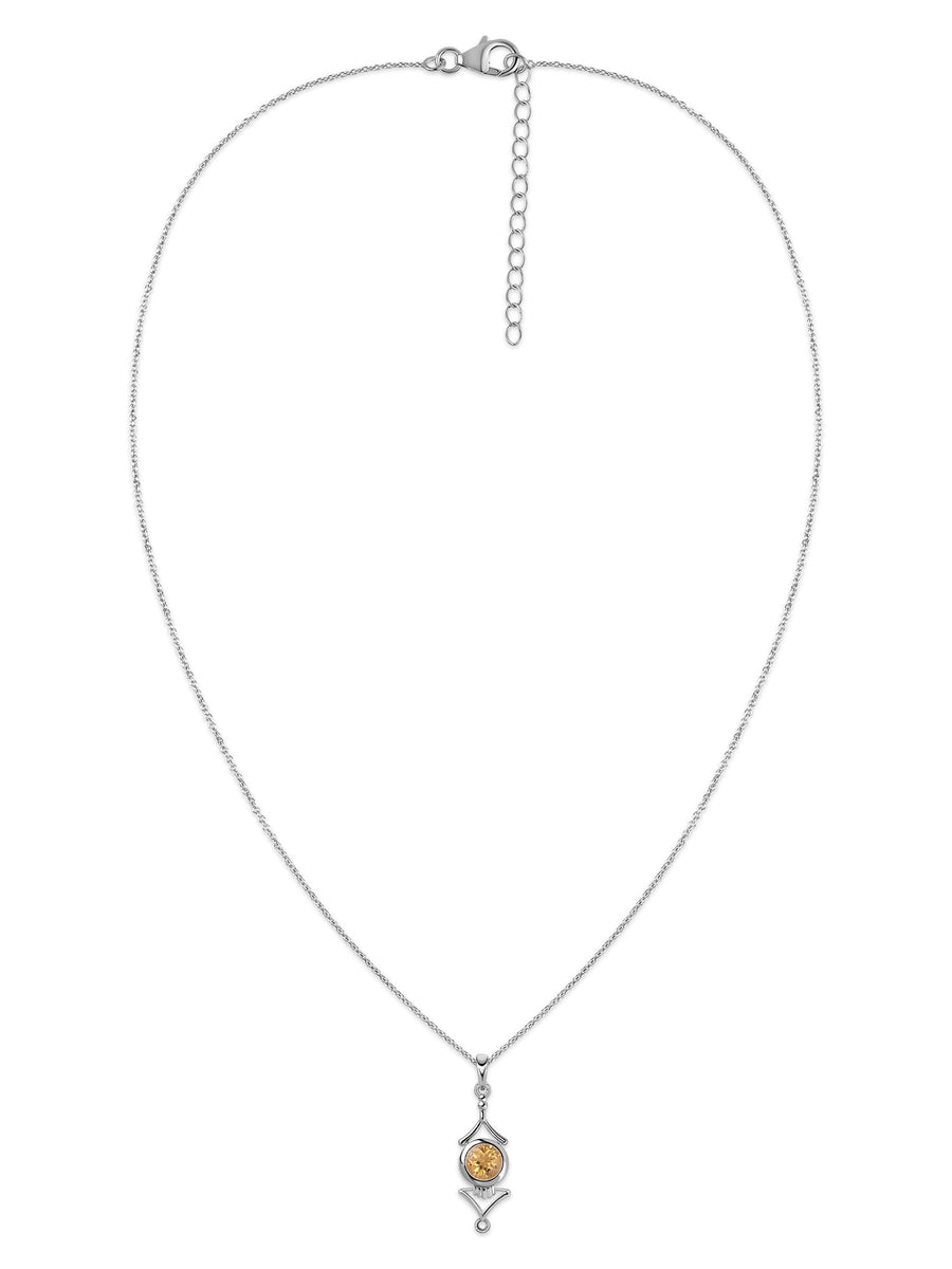 Regal Citrine Necklace in Silver