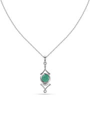 Regal Emerald Necklace in Silver