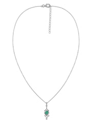Regal Emerald Necklace in Silver