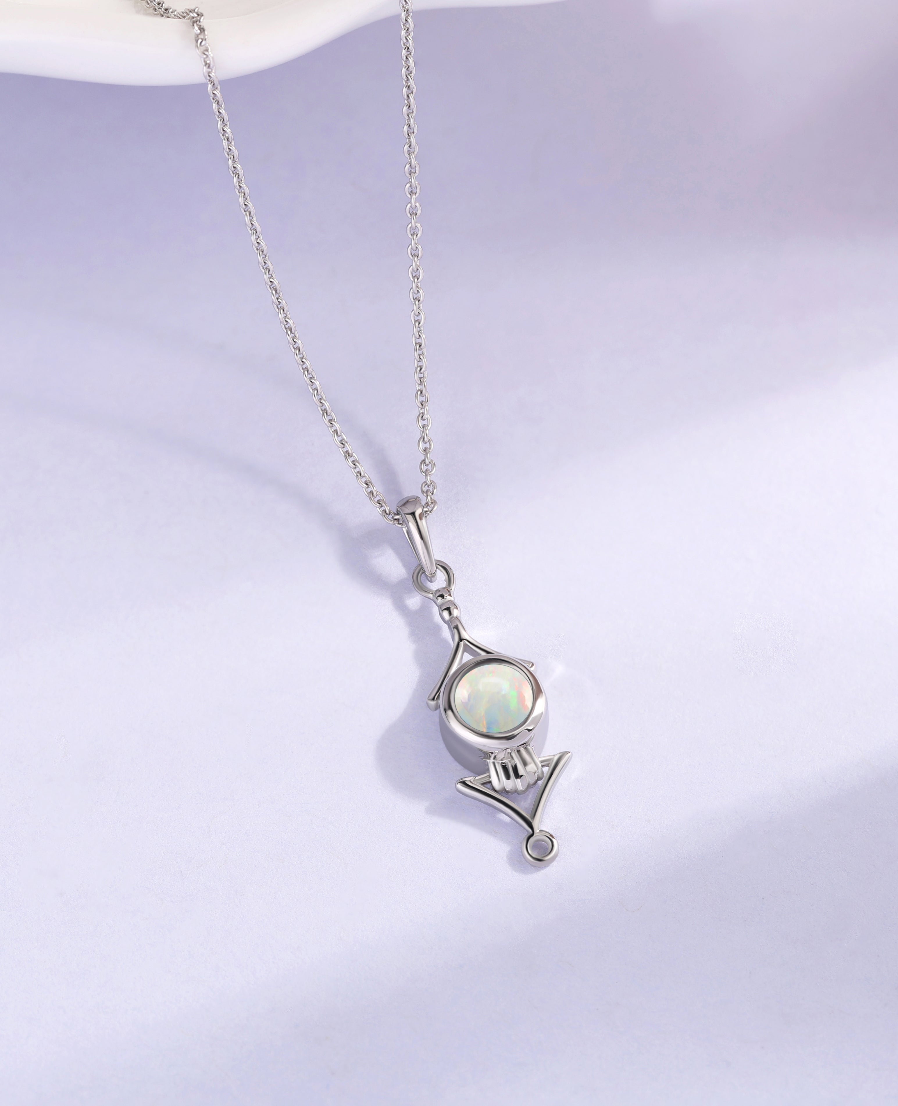 Natural Ethiopian Opal Necklace in Silver
