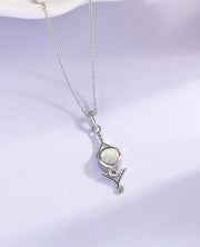 Natural Ethiopian Opal Necklace in Silver