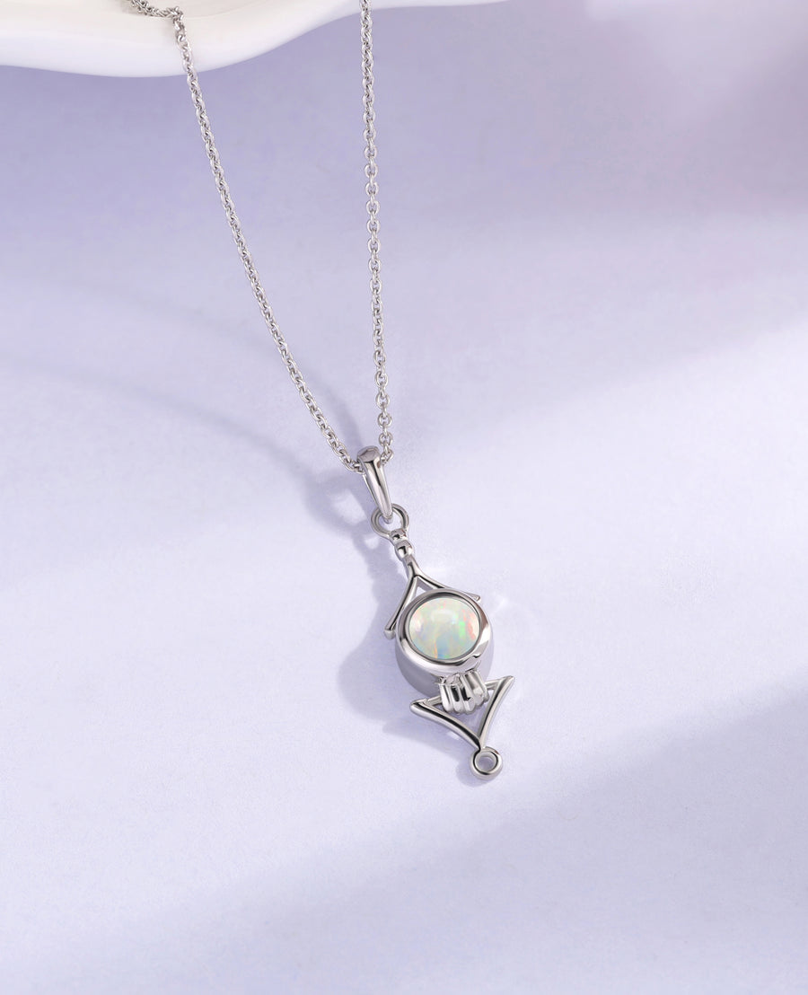 Natural Ethiopian Opal Necklace in Silver