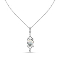 Natural Ethiopian Opal Necklace in Silver