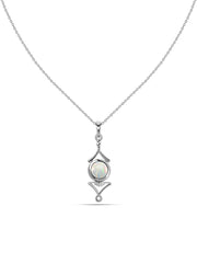 Natural Ethiopian Opal Necklace in Silver