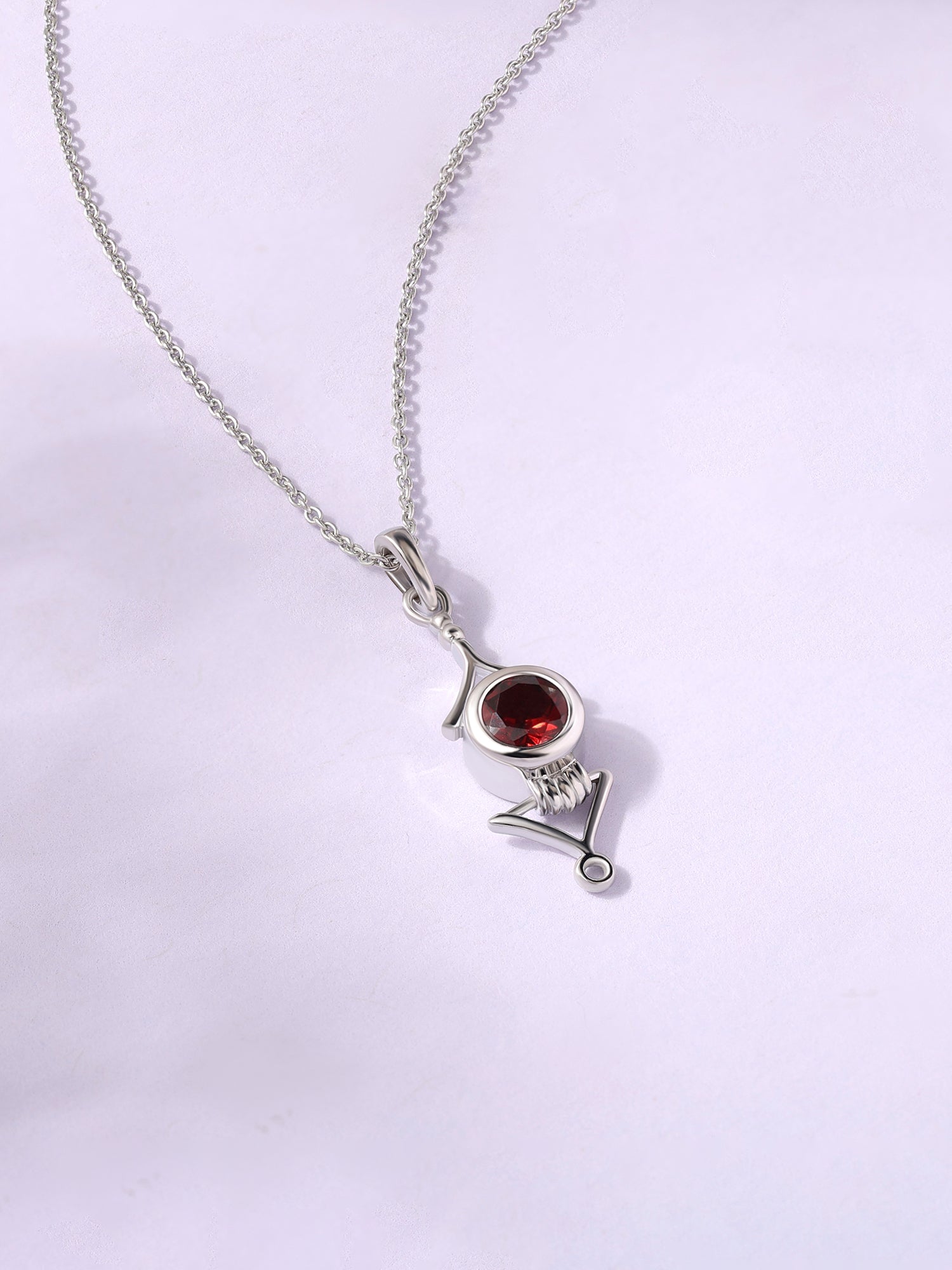 Natural Garnet Necklace in Silver