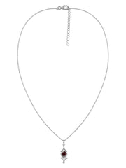 Natural Garnet Necklace in Silver
