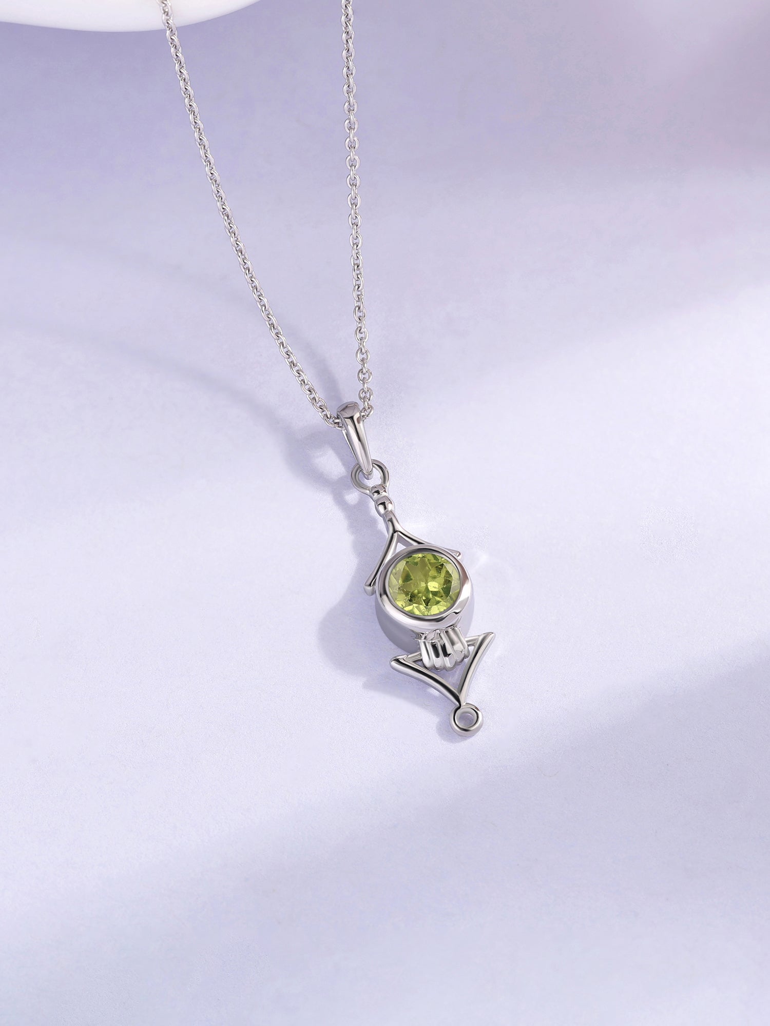 Regal Peridot Necklace in Silver