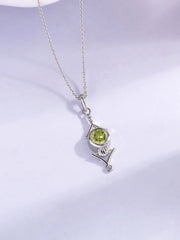 Regal Peridot Necklace in Silver
