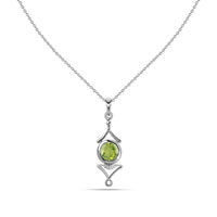Regal Natural Peridot Necklace in Silver