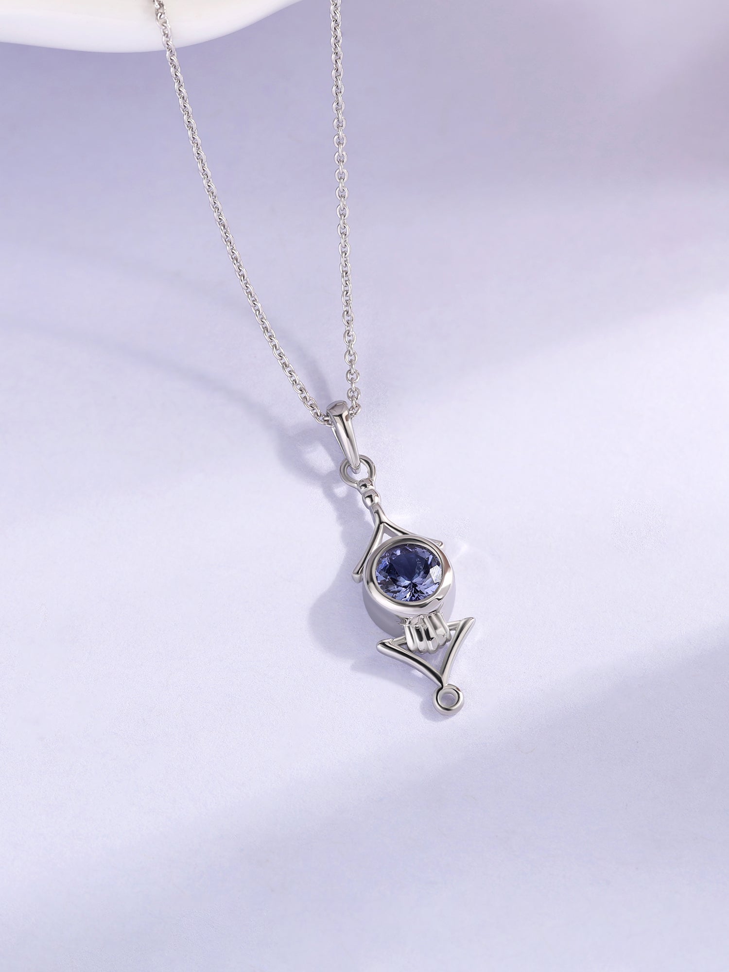 Natural Tanzanite Necklace in Silver