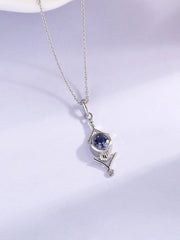 Natural Tanzanite Necklace in Silver