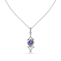 Natural Tanzanite Necklace in Silver