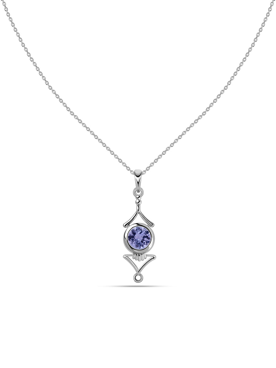 Natural Tanzanite Necklace in Silver