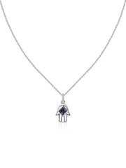 Alexandrite Hamsa Protection Pendant with Chain