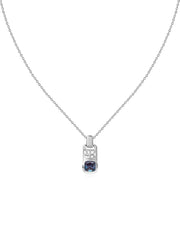 Alexandrite Geometric Silver Pendant with Chain