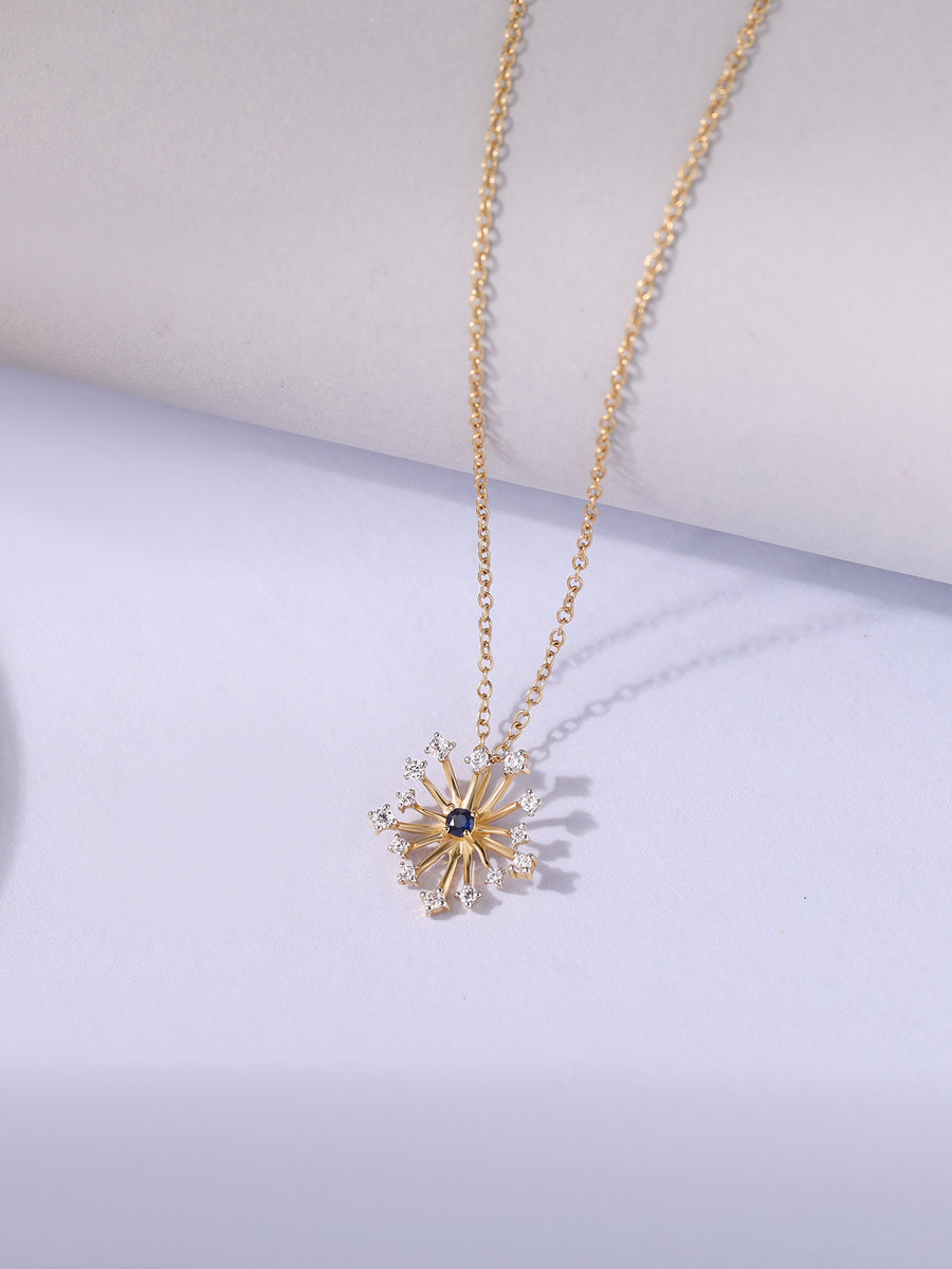 Celestial Natural Sapphire and Zirconia Pendant