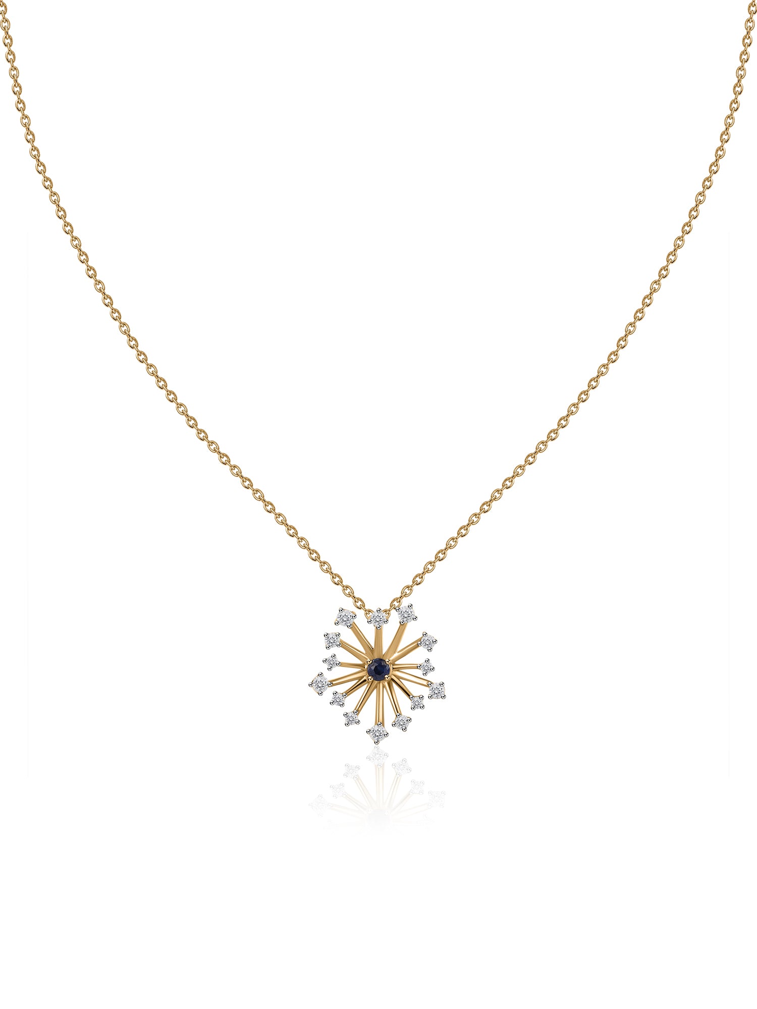 Celestial Natural Sapphire and Zirconia Pendant