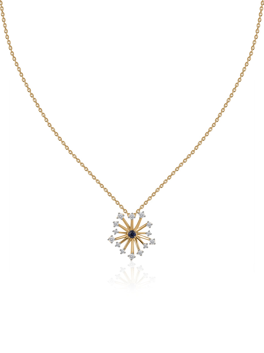 Celestial Natural Sapphire and Zirconia Pendant