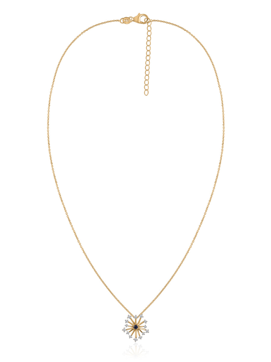 Celestial Natural Sapphire and Zirconia Pendant