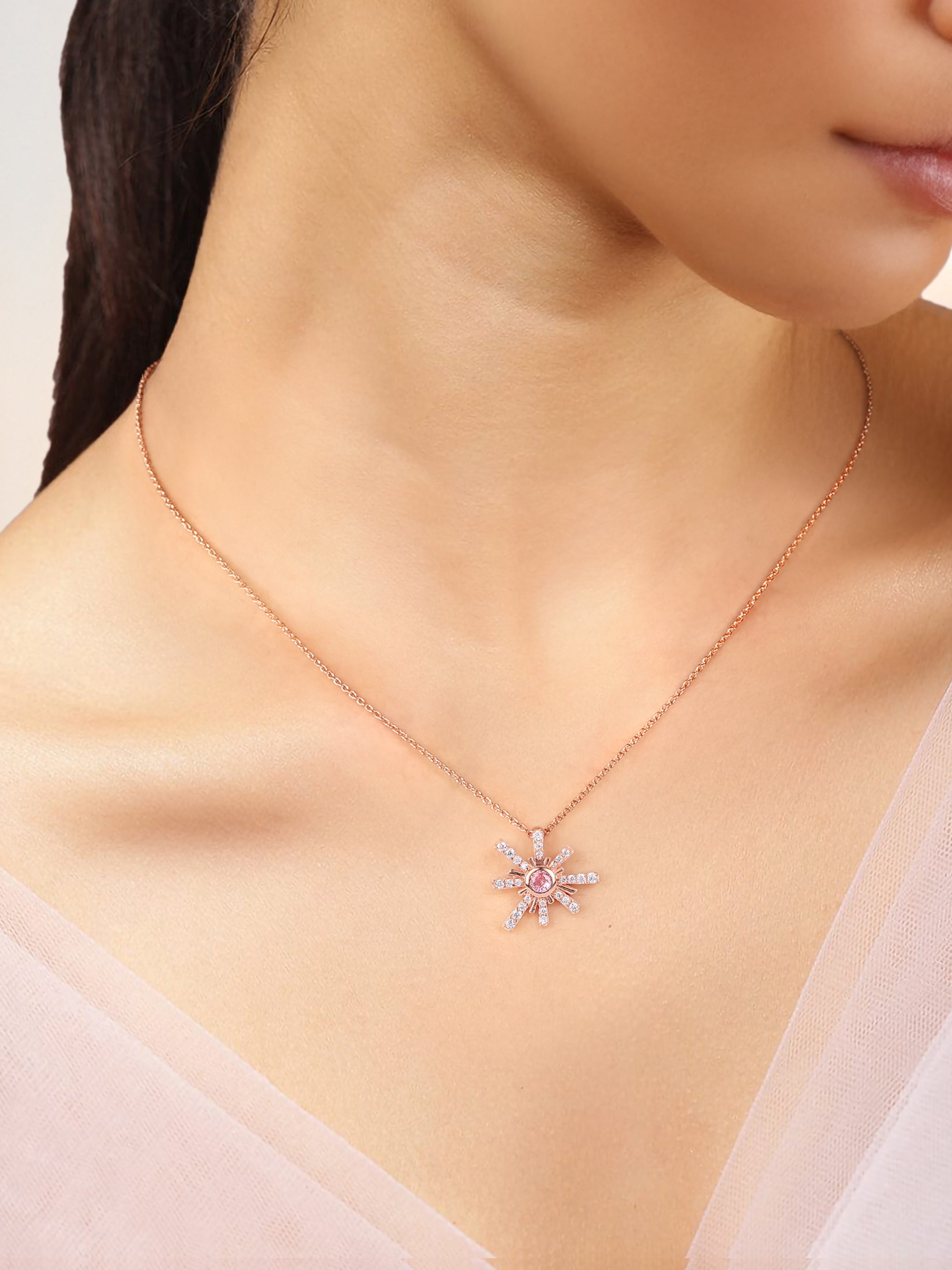 Rose Gold Pink Sparkles Pendant