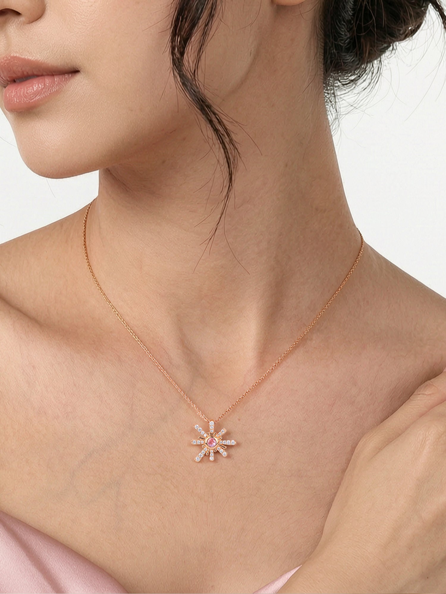 Rose Gold Pink Sparkles Pendant