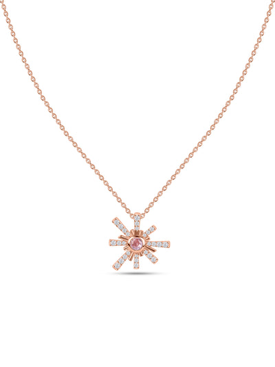 Rose Gold-Plated Pink Sparkles Pendant