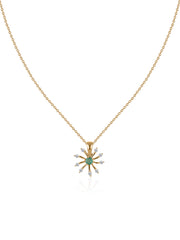 Natural Emerald Flora Pendant With Zirconia