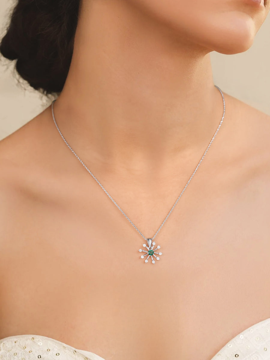 Starry Nights Emerald Pendant For Women