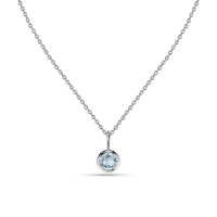 Natural Aquamarine Silver Solitaire Pendant for Women