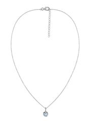 Aquamarine Round Solitaire Pendant with Chain