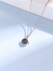 Alexandrite Round Solitaire Pendant with Chain