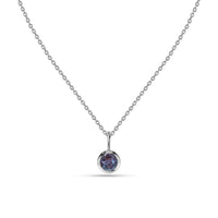 Alexandrite CZ Silver Solitaire Pendant for Women